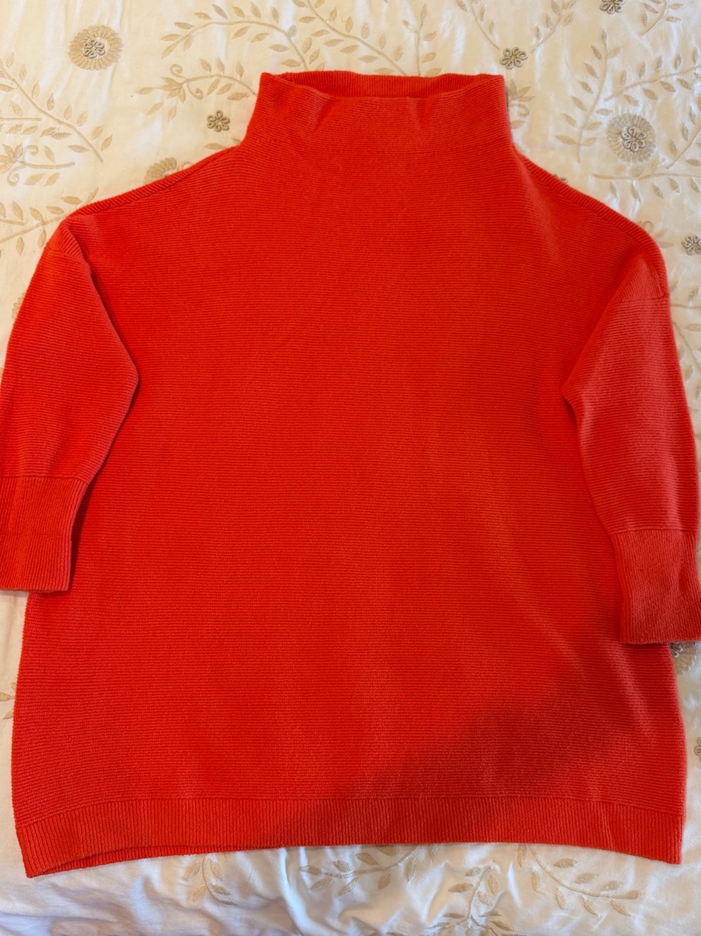 Free People Vibrant Red Mock Neck Sweater XL